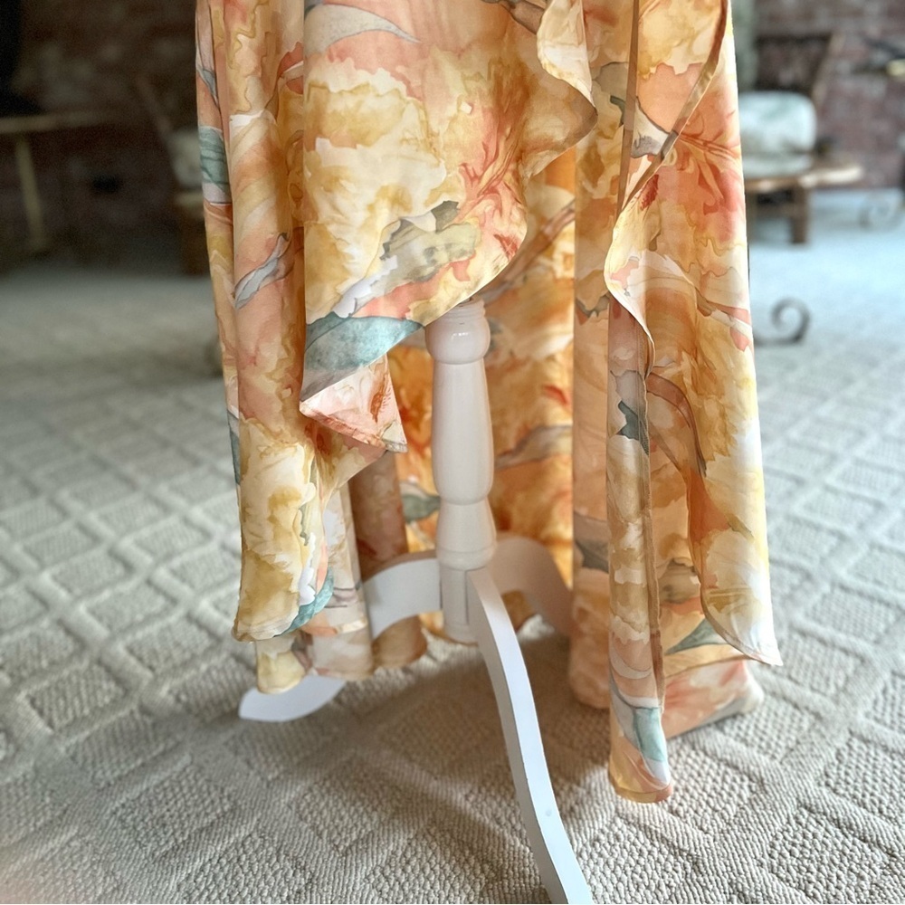 Bardot Kalani Yellow Floral Hi Low Midi Dress 8 NWT Cocktail Party - Picture 6 of 16